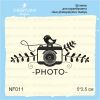Штамп "PHOTO, с птичкой и ветками" NF011